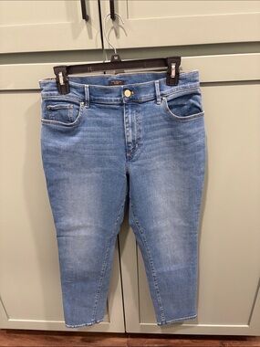 Ann Taylor Factory Medium Blue Cropped Slim Jeans